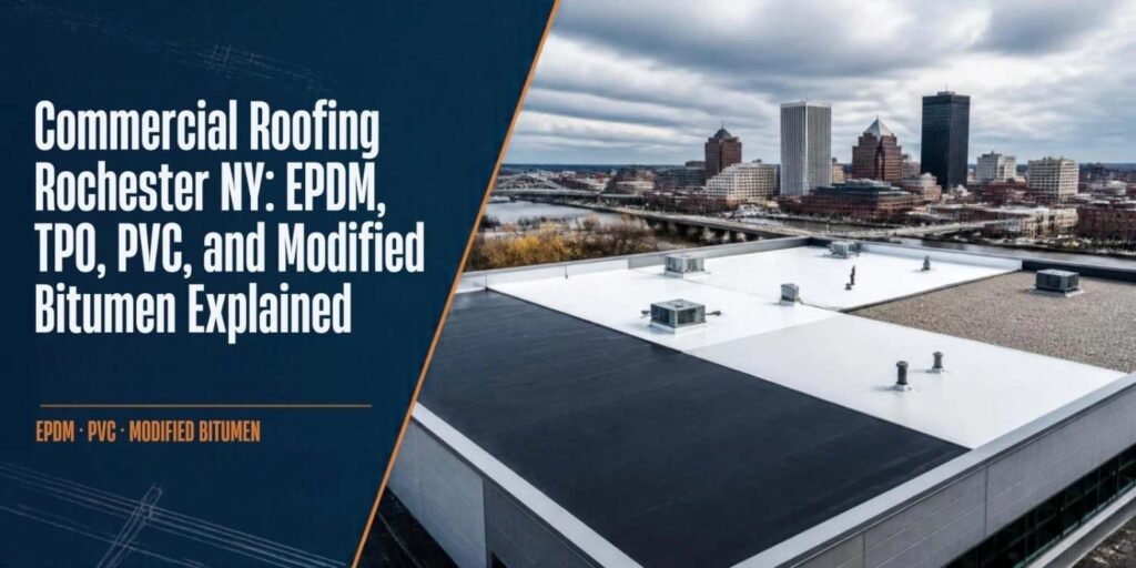 Commercial Roofing Rochester NY: EPDM, TPO, PVC, and Modified Bitumen Explained